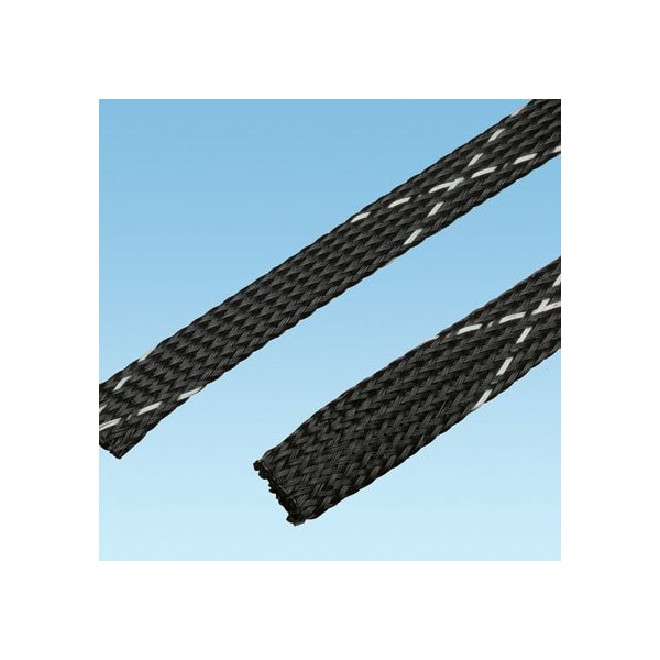Braided Cable Sleeve, 0.12 in Inside Dia., 1/4 in Max Bundle Dia., 200 ft, Gray